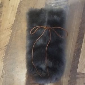 Rustic fuzzy wine bottle gift bag or display